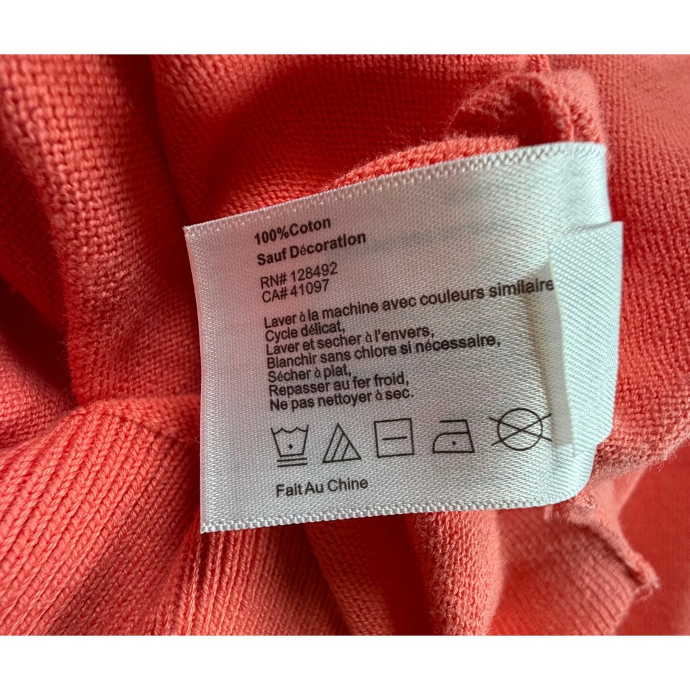 Greg Norman Mens XL Sweater Cotton Orange V Neck Shark Logo Golf Pullover - Picture 4 of 9